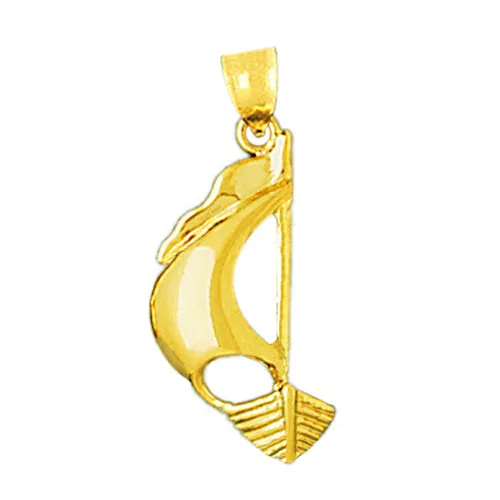Goldia PreStyled Sets 14K Gold Catboat Sailboat Pendant