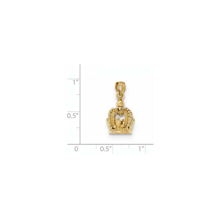 Goldia PreStyled Sets 14k Yellow Gold 3D Crown Pendant
