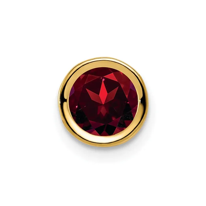 Goldia PreStyled Sets 14K Yellow Gold 6mm Garnet bezel pendant