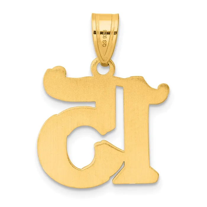 Goldia PreStyled Sets 14k Yellow Gold Polished Etched Number 15 Pendant