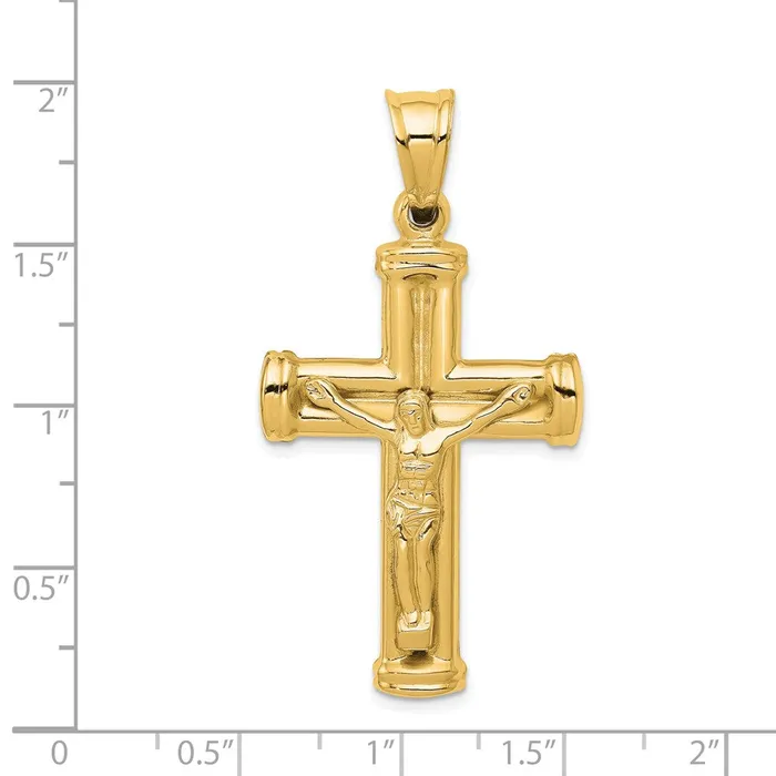 Goldia PreStyled Sets 14k Yellow Gold Reversible Crucifix Pendant