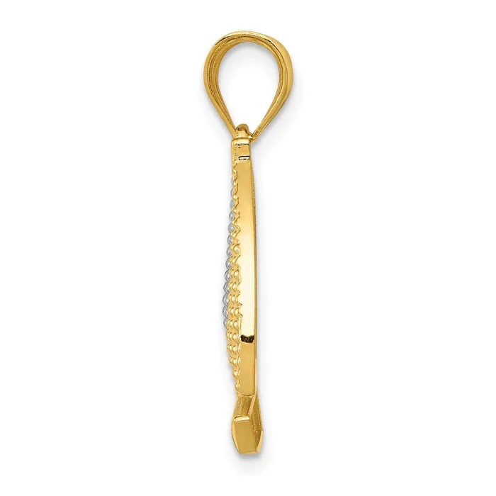 Goldia PreStyled Sets 14k Yellow Rhodium Gold Rhodium Textured Sailboat Pendant