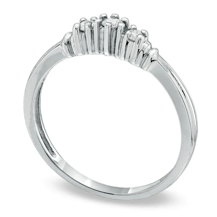Goldia Rings 010 CT TW Natural Diamond Three Stone Promise Ring in Solid 10K White Gold Goldia Rings 010 CT TW Natural Diamond Three Stone Promise Ring in Solid 10K White Gold