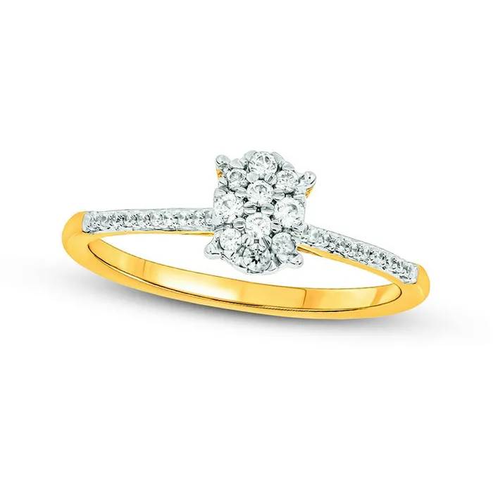 Goldia Rings 020 CT TW Composite Oval Natural Diamond Promise Ring in Solid 10K Yellow Gold Goldia Rings 020 CT TW Composite Oval Natural Diamond Promise Ring in Solid 10K Yellow Gold