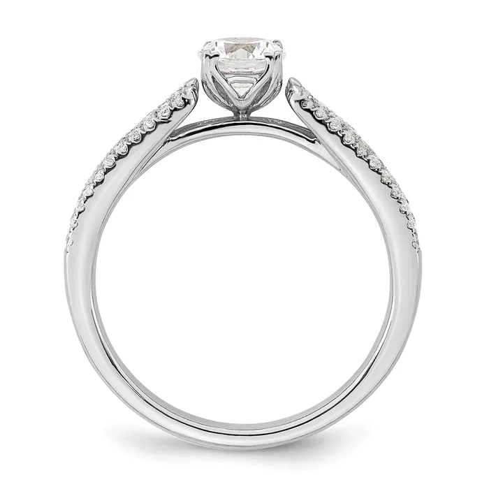 Goldia Rings 050ct CZ Solid Real 14k White Polish 3 Row 12ct Round Eng Dia Ring