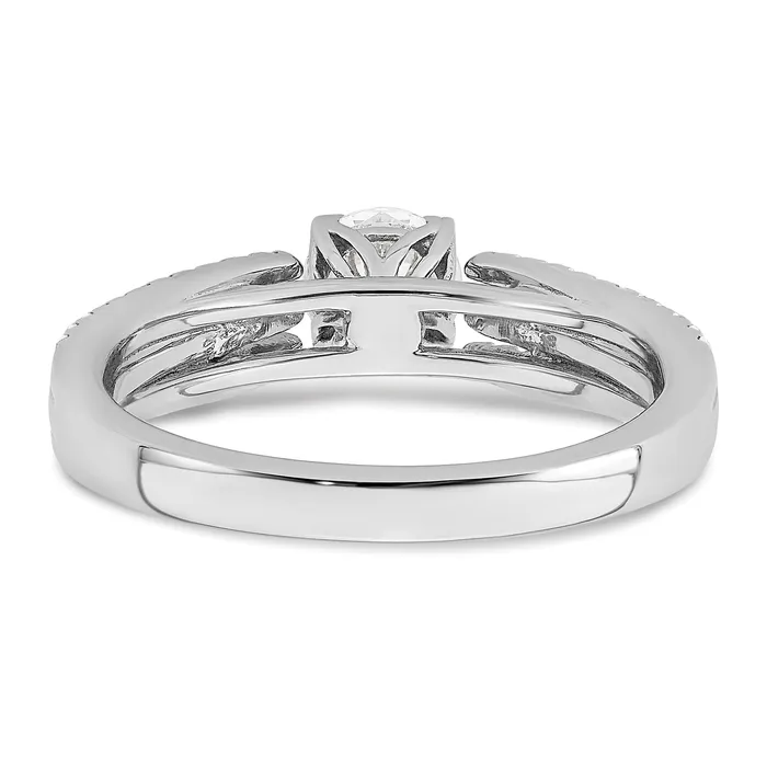 Goldia Rings 050ct CZ Solid Real 14k White Polish 3 Row 12ct Round Eng Dia Ring