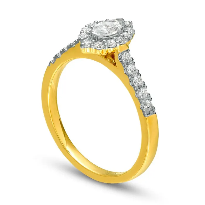 Goldia Rings 063 CT TW Marquise Natural Diamond Frame Engagement Ring in Solid 14K Gold Goldia Rings 063 CT TW Marquise Natural Diamond Frame Engagement Ring in Solid 14K Gold