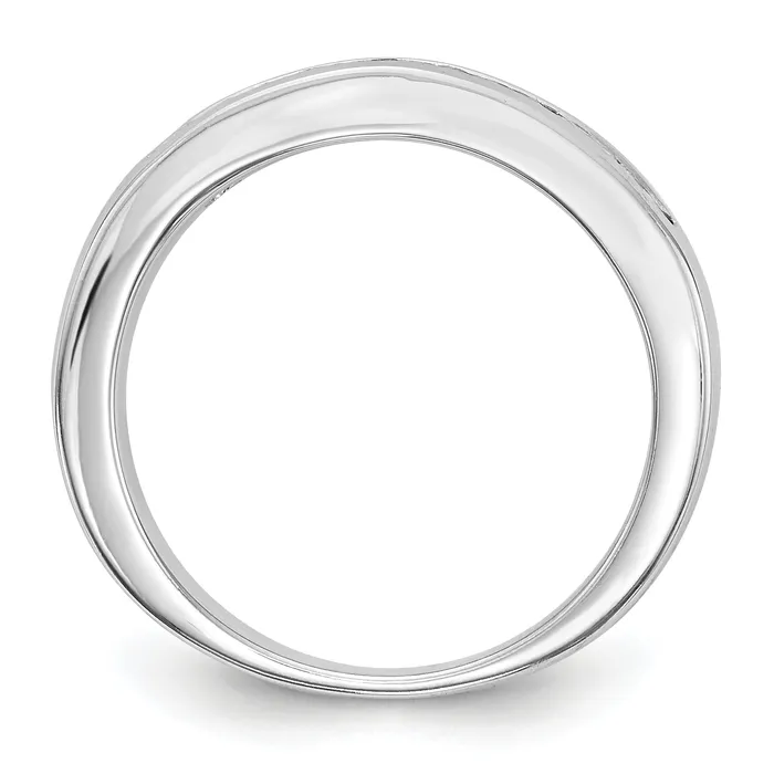 Goldia Rings 075ct CZ Solid Real 14K White Gold 7Stone Channel Wedding Band Ring
