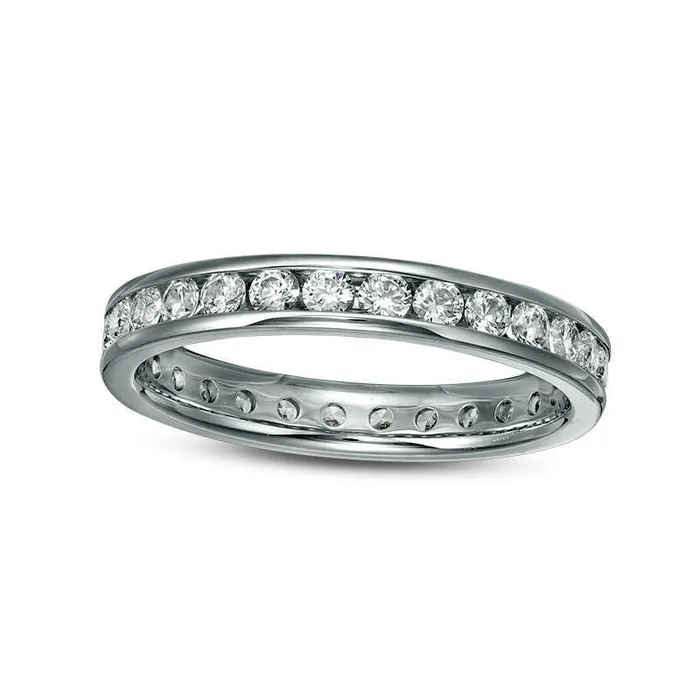 Goldia Rings 10 CT TW Natural Diamond Eternity Band in Solid 14K White Gold HSI2
