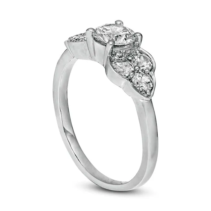 Goldia Rings 10 CT TW Natural Diamond TriSides Engagement Ring in Solid 10K White Gold Goldia Rings 10 CT TW Natural Diamond TriSides Engagement Ring in Solid 10K White Gold