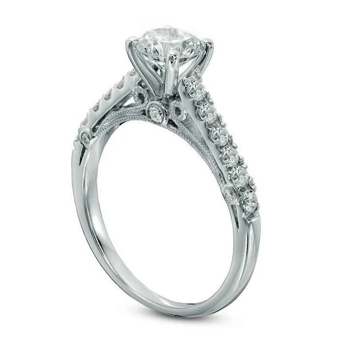 Goldia Rings 117 CT TW Natural Diamond Engagement Ring in Solid 14K White Gold Goldia Rings 117 CT TW Natural Diamond Engagement Ring in Solid 14K White Gold