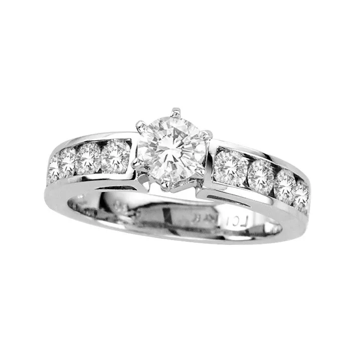 Goldia Rings 15 CT TW Natural Diamond Engagement Ring in Solid 14K White Gold