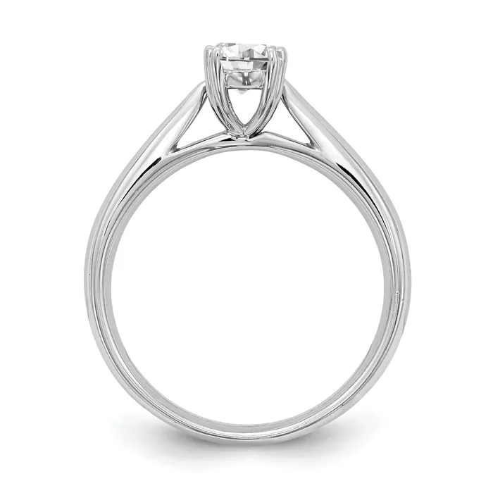Goldia Rings 150ct CZ Solid Real 14K White Gold Oval Solitaire Engagement Ring Polished Engagement Ring