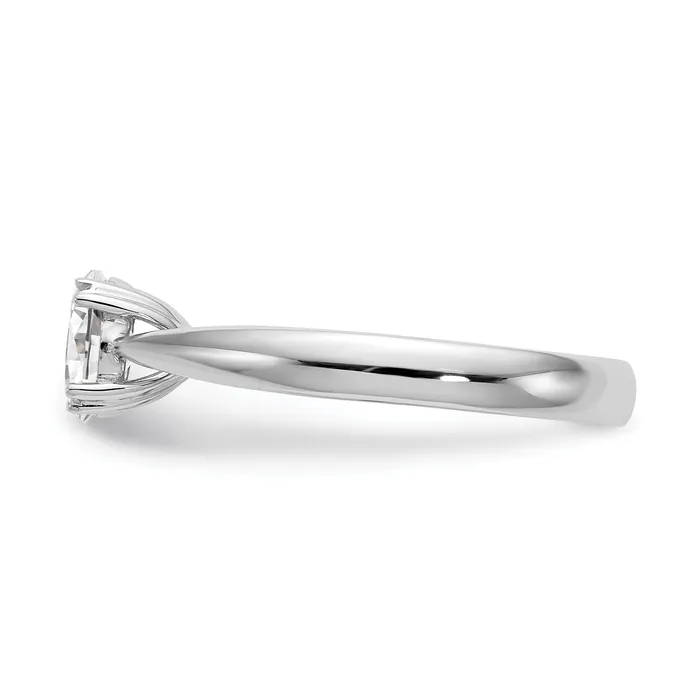 Goldia Rings 150ct CZ Solid Real 14K White Gold Oval Solitaire Engagement Ring Polished Engagement Ring