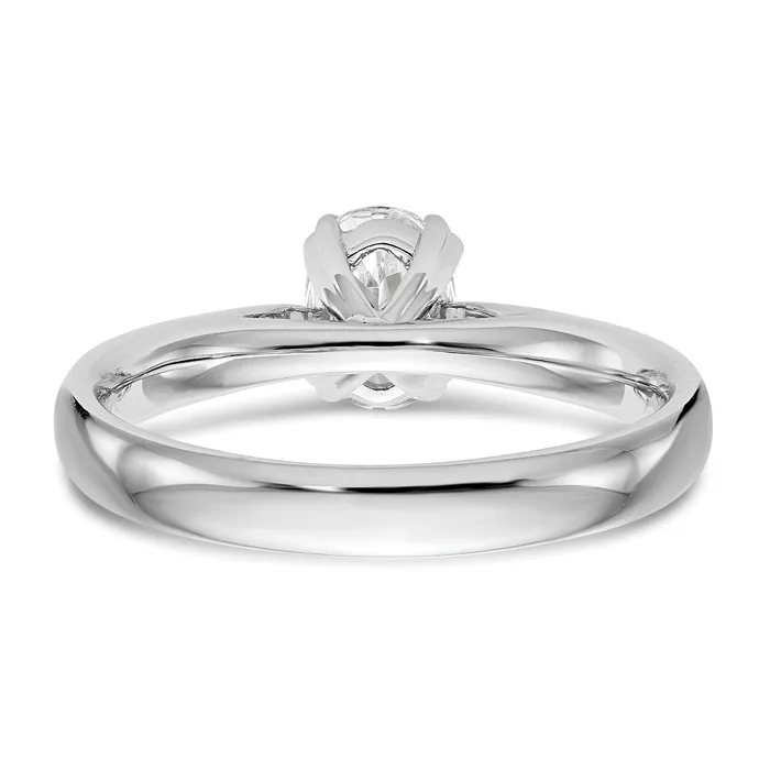 Goldia Rings 150ct CZ Solid Real 14K White Gold Oval Solitaire Engagement Ring Polished Engagement Ring