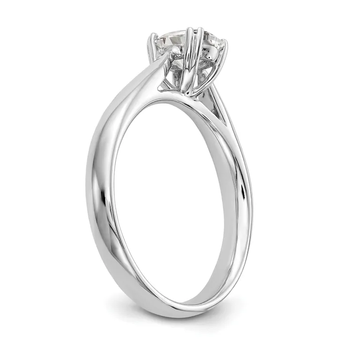 Goldia Rings 150ct CZ Solid Real 14K White Gold Oval Solitaire Engagement Ring Polished Engagement Ring