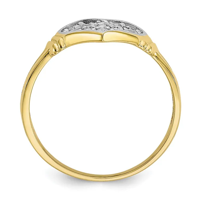 Goldia Rings 10K Yellow Gold u0026 Rhodium CZ Heart Ring