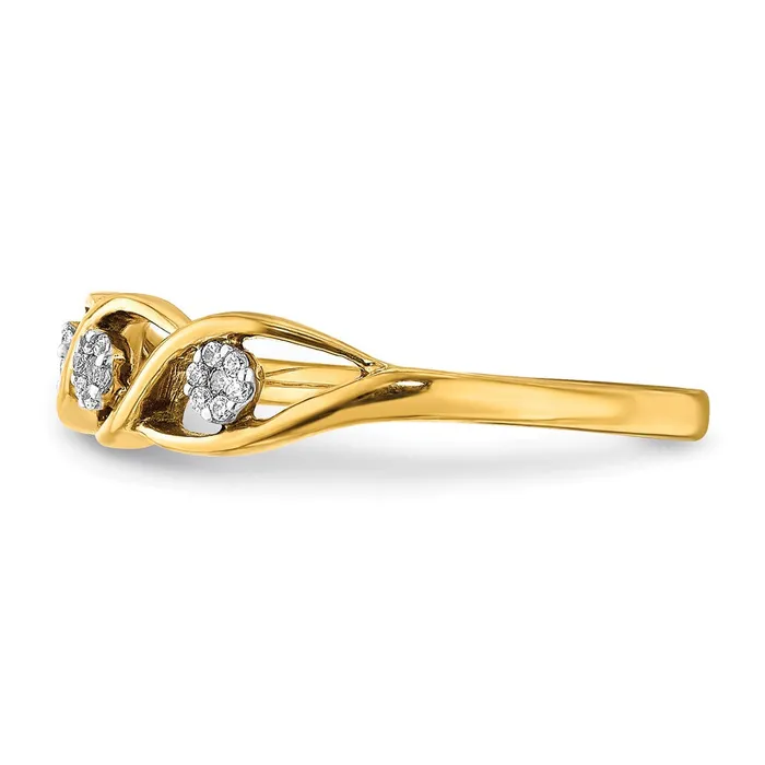 Goldia Rings 14k Gold Polished Real Diamond Wave Ring