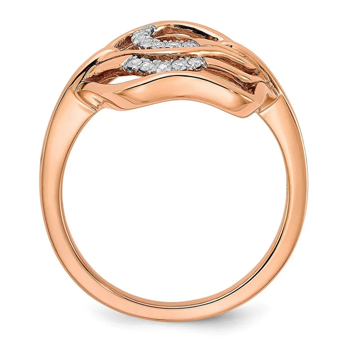 Goldia Rings 14k Rose Gold Polished Real Diamond Fancy Swirl Ring