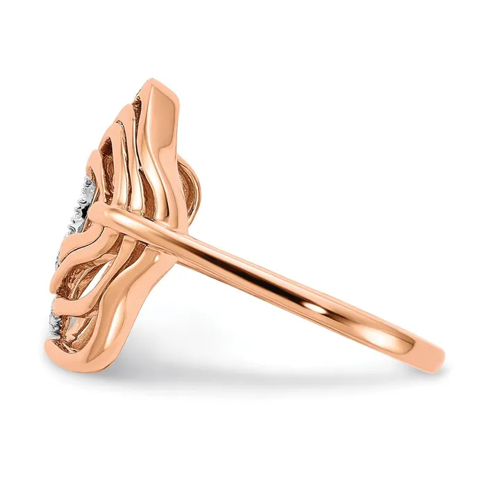 Goldia Rings 14k Rose Gold Polished Real Diamond Fancy Swirl Ring