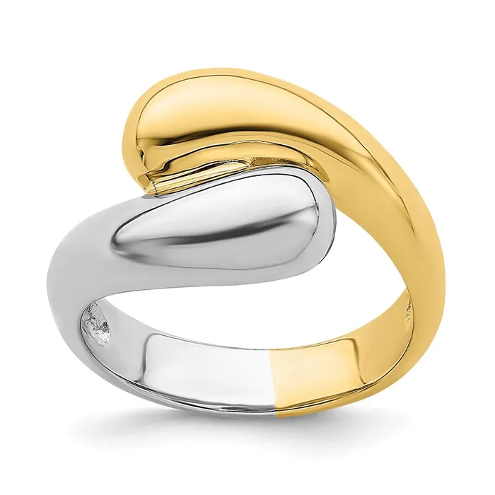 Goldia Rings 14k TwoTone Gold Polished Bypass Ring