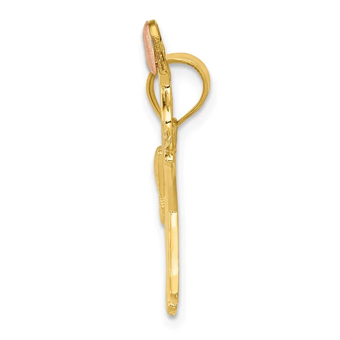 Goldia Rings 14k Twotone Gold wWhite Rhodium DC Elephant wHeart Pendant