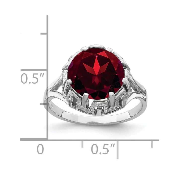 Goldia Rings 14k White Gold 10mm Garnet ring