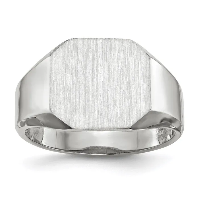 Goldia Rings 14k White Gold 110x110mm Open Back Mens Signet Ring