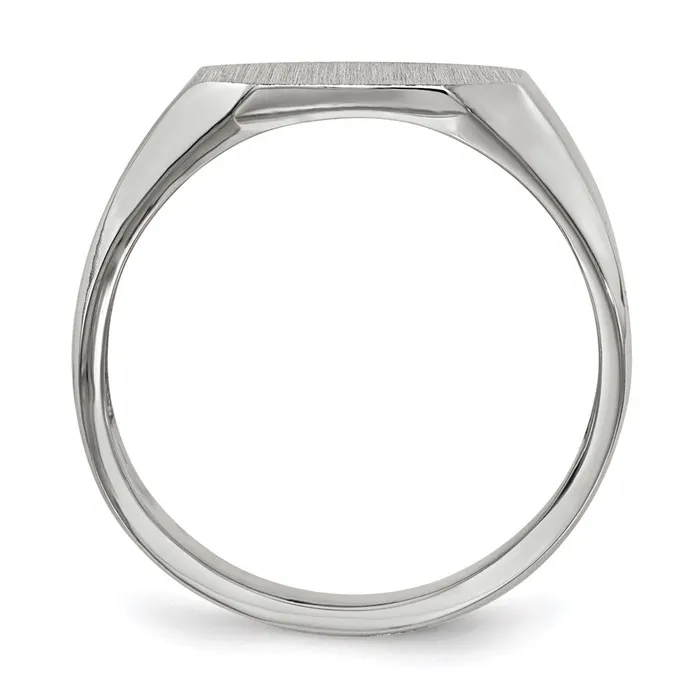 Goldia Rings 14k White Gold 110x110mm Open Back Mens Signet Ring