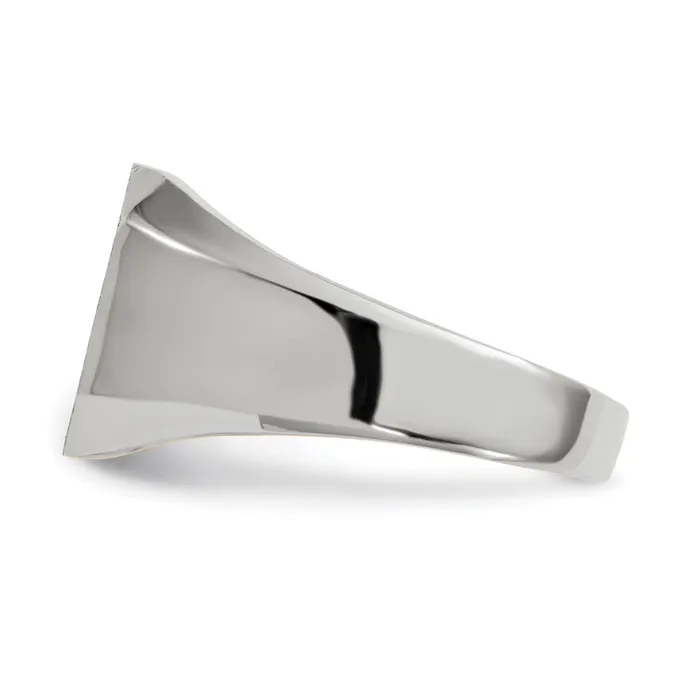 Goldia Rings 14k White Gold 110x110mm Open Back Mens Signet Ring