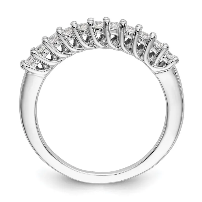 Goldia Rings 14k White Gold 11Stone Shared Prong 13 carat Complete Round Diamond Band
