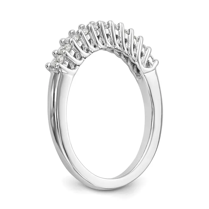 Goldia Rings 14k White Gold 11Stone Shared Prong 13 carat Complete Round Diamond Band