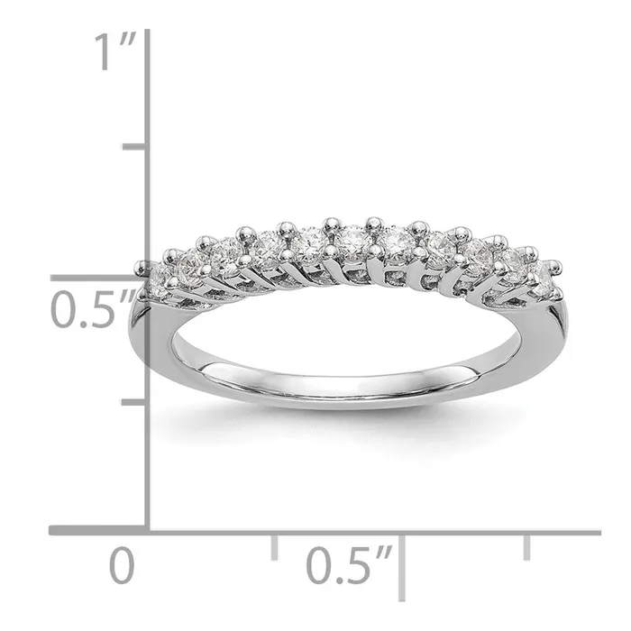 Goldia Rings 14k White Gold 11Stone Shared Prong 13 carat Complete Round Diamond Band