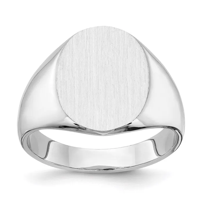 Goldia Rings 14K White Gold 150x125mm Closed Back Signet Ring