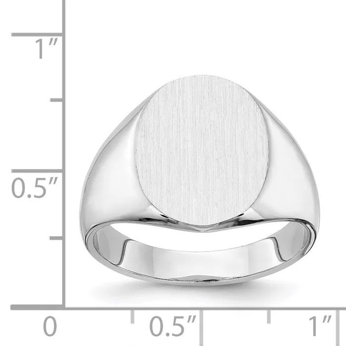 Goldia Rings 14K White Gold 150x125mm Closed Back Signet Ring