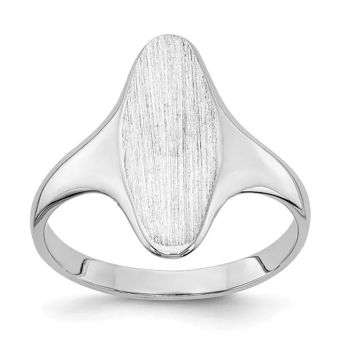 Goldia Rings 14k White Gold 155x70mm Closed Back Signet Ring