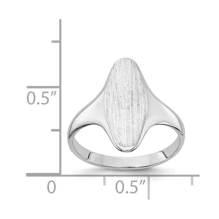 Goldia Rings 14k White Gold 155x70mm Closed Back Signet Ring