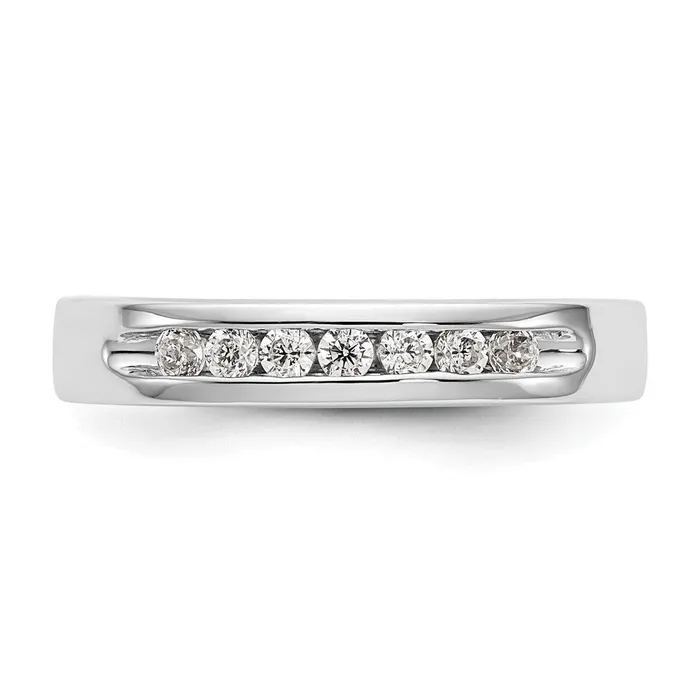 Goldia Rings 14k White Gold 7Stone 14 carat Round Diamond Complete Channel Band