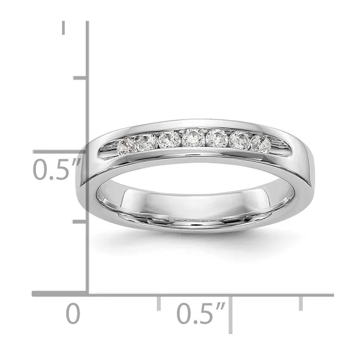 Goldia Rings 14k White Gold 7Stone 14 carat Round Diamond Complete Channel Band