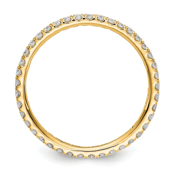 Goldia Rings 14k Yellow Gold 12 Ct Lab Grown Diamond VSSI G Shared Prong Eternity Band Ring