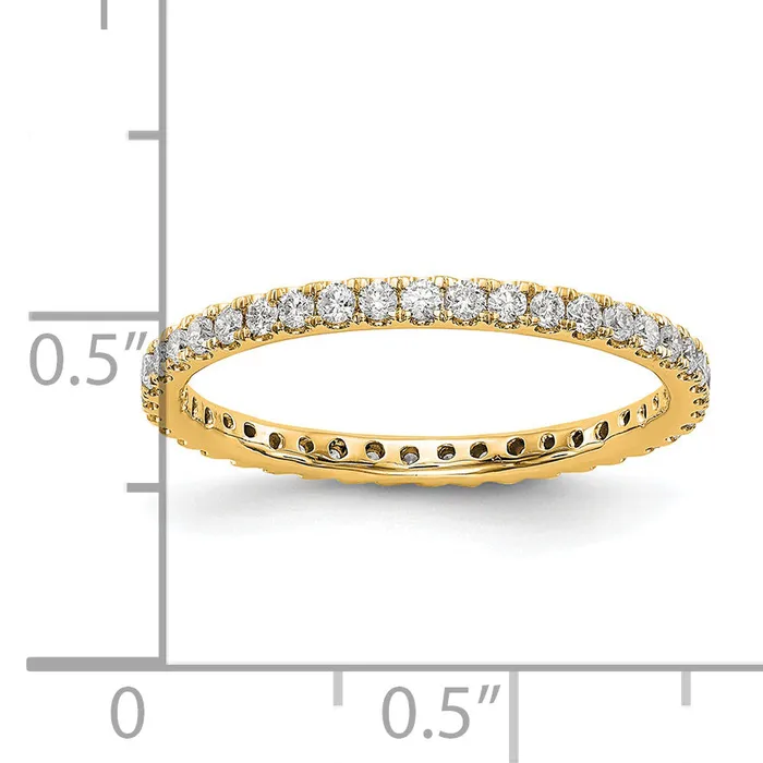 Goldia Rings 14k Yellow Gold 12 Ct Lab Grown Diamond VSSI G Shared Prong Eternity Band Ring