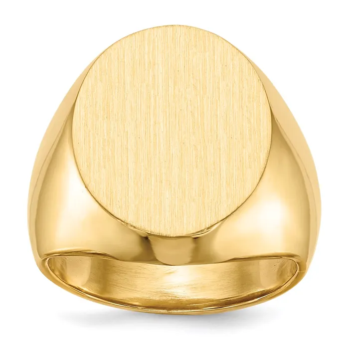 Goldia Rings 14K Yellow Gold 185x145mm Closed Back Mens Signet Ring