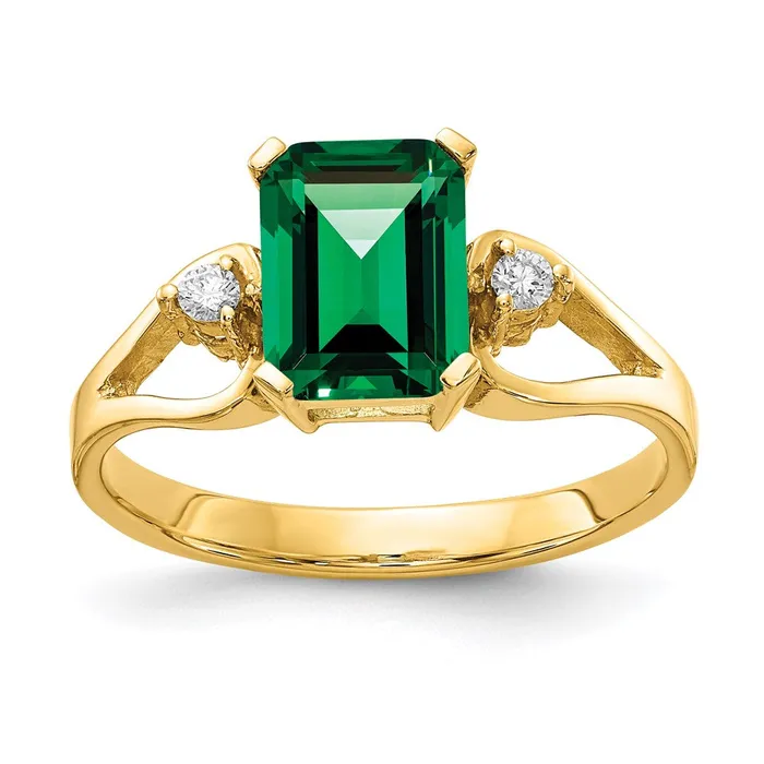 Goldia Rings 14K Yellow Gold 8x6mm Emerald Cut Mount St Helens A Real Diamond ring