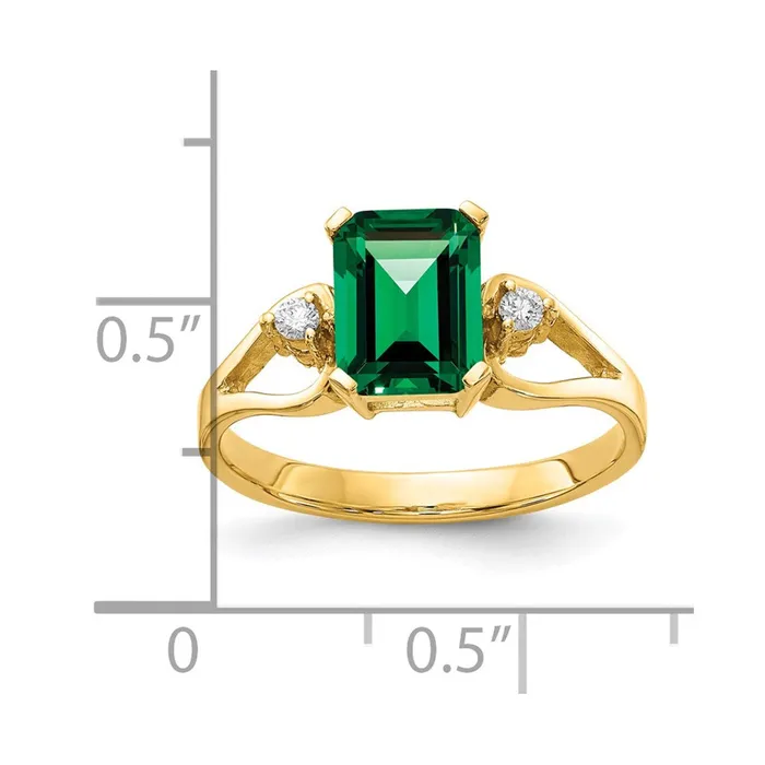 Goldia Rings 14K Yellow Gold 8x6mm Emerald Cut Mount St Helens A Real Diamond ring