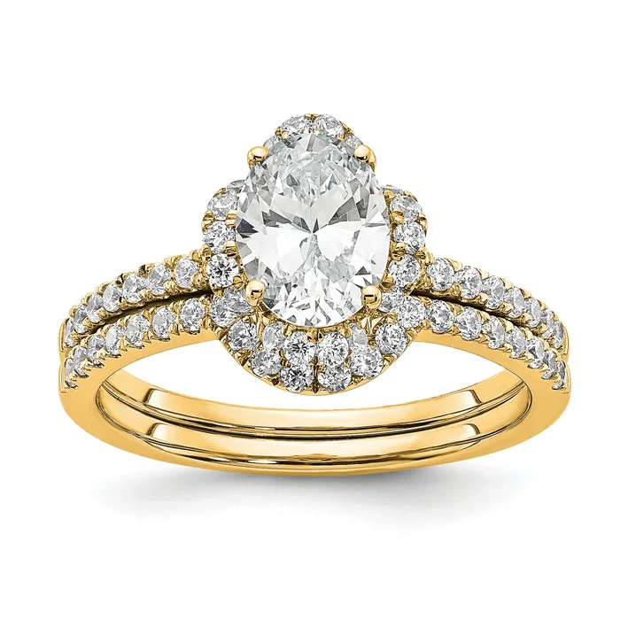 Goldia Rings 14k Yellow Gold Lab Grown Diamond VSSI FGH Oval Engagement Ring