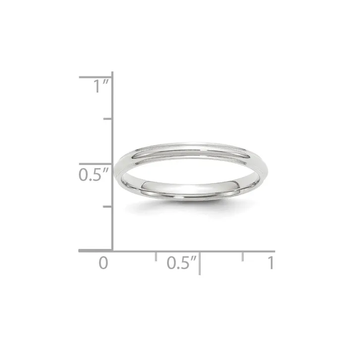 Goldia Rings Solid 10K White Gold 25mm Half Round with Edge MensWomens Wedding Band Ring Size 55 Goldia Rings Solid 10K White Gold 25mm Half Round with Edge MensWomens Wedding Band Ring Size 55
