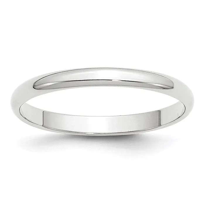 Goldia Rings Solid 10K White Gold 25mm Light Weight Half Round MensWomens Wedding Band Ring Size 10 Goldia Rings Solid 10K White Gold 25mm Light Weight Half Round MensWomens Wedding Band Ring Size 10