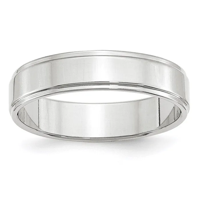 Goldia Rings Solid 10K White Gold 5mm Flat with Step Edge MensWomens Wedding Band Ring Size 10 Goldia Rings Solid 10K White Gold 5mm Flat with Step Edge MensWomens Wedding Band Ring Size 10