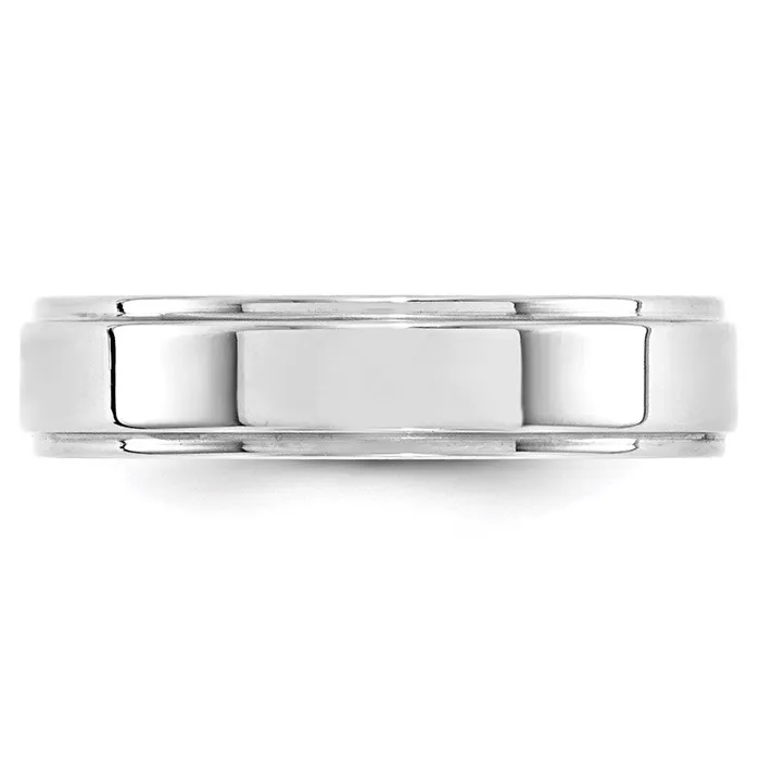 Goldia Rings Solid 10K White Gold 5mm Flat with Step Edge MensWomens Wedding Band Ring Size 10 Goldia Rings Solid 10K White Gold 5mm Flat with Step Edge MensWomens Wedding Band Ring Size 10