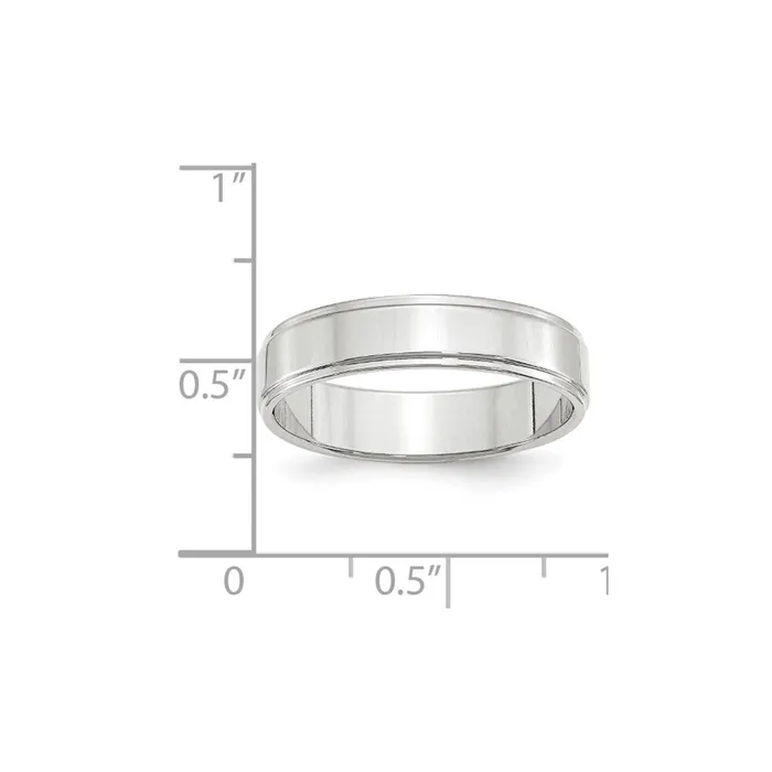 Goldia Rings Solid 10K White Gold 5mm Flat with Step Edge MensWomens Wedding Band Ring Size 10 Goldia Rings Solid 10K White Gold 5mm Flat with Step Edge MensWomens Wedding Band Ring Size 10